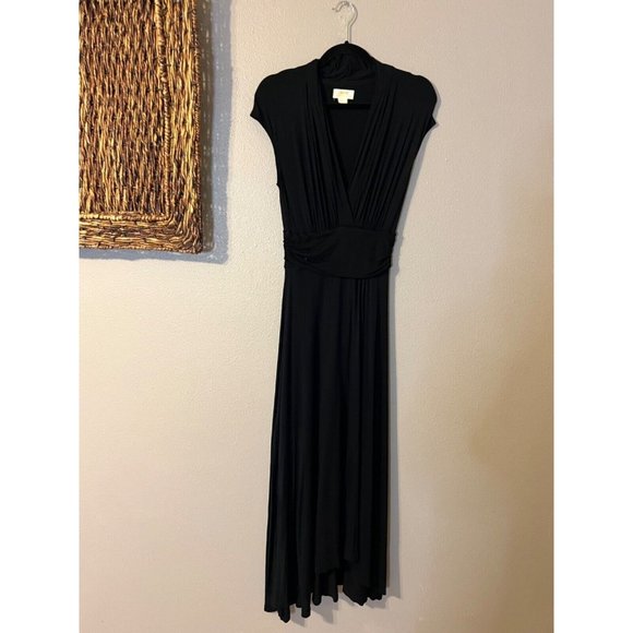 Anthropologie Maeve Bristol Maxi Dress Small Black Stretch Washable - Picture 8 of 11